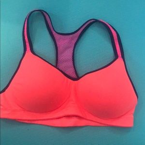 neon orange PINK sports bra